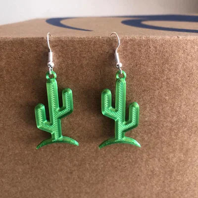Bông tai mặt dây chuyền xương rồng (EARRING CACTUS PENDANT)