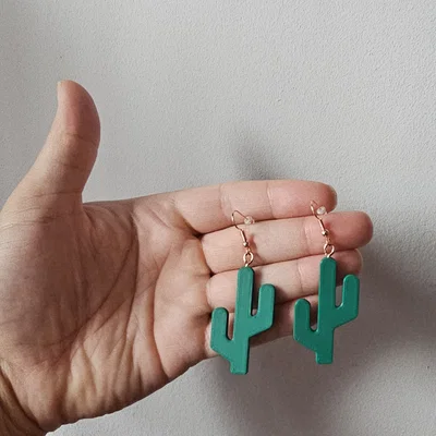 Bông tai in 3D hình cây xương rồng xinh xắn - File in STL
