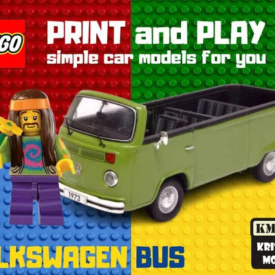 Mô hình in 3D xe Volkswagen Bus 1973 kết hợp LEGO sáng tạo
