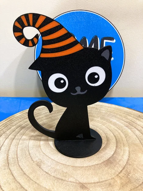 Mô hình chú mèo đen đội nón phù thủy Halloween dễ thương - Image 2