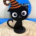 Mô hình chú mèo đen đội nón phù thủy Halloween dễ thương - Thumbnail 2