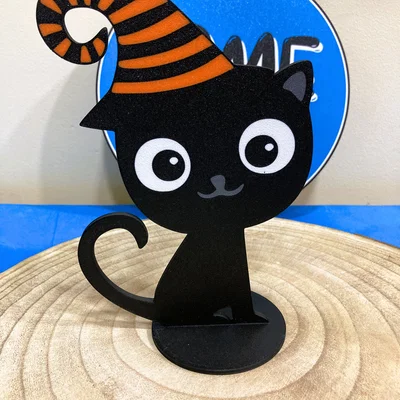 Mô hình chú mèo đen đội nón phù thủy Halloween dễ thương