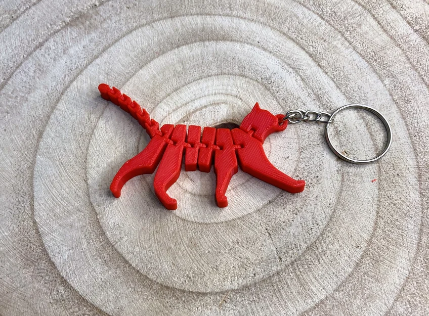 Móc khóa mèo khớp nối 3D linh hoạt đáng yêu - Image 1