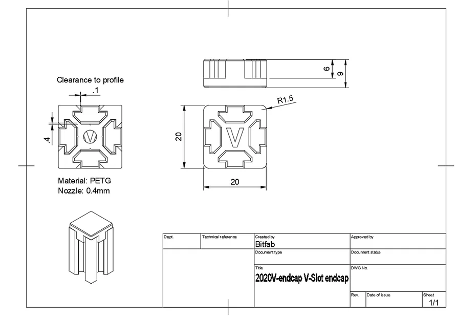 Nắp chụp đầu cho nhôm định hình V-Slot 20x20mm - Image 4