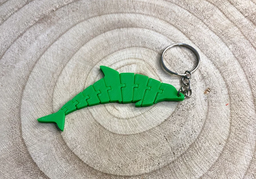 Móc khóa cá heo linh hoạt in 3D cực đẹp (Articulated Dolphin) - Image 1