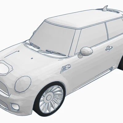 Mô hình xe Mini Cooper Works tỉ lệ 1/43 in 3D sắc nét