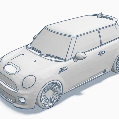 Mô hình xe Mini Cooper Works tỉ lệ 1/43 in 3D sắc nét