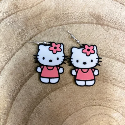 Mẫu in 3D bông tai Hello Kitty dễ thương cho phái đẹp
