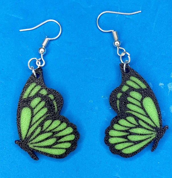 Mẫu in 3D bông tai hình cánh bướm thời trang độc đáo - Image 2