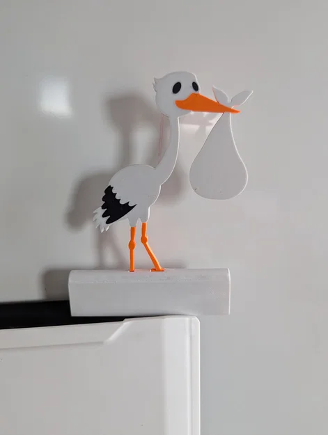Mô hình chú cò mang bé (Stork) quà tặng kỷ niệm ngày sinh in 3D - Image 2