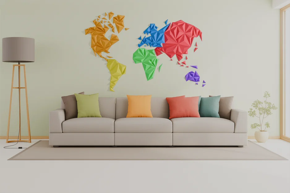 Bản đồ thế giới hình học (phiên bản resize) - Image 1