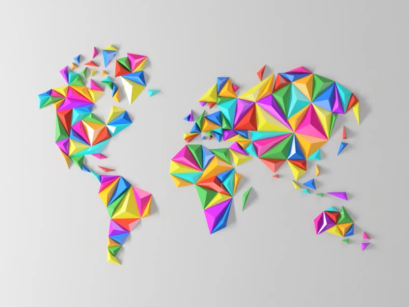 Bản đồ thế giới hình học (phiên bản resize) - Image 2