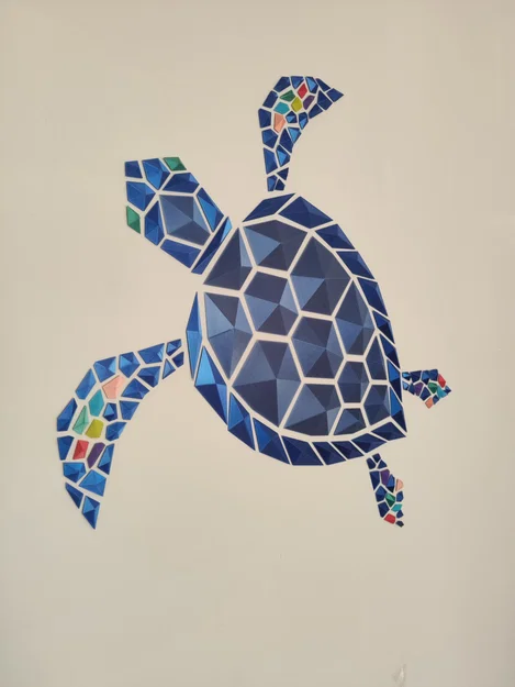 Tranh treo tường rùa biển hình học (Geometric Sea Turtle wall art) - Image 2