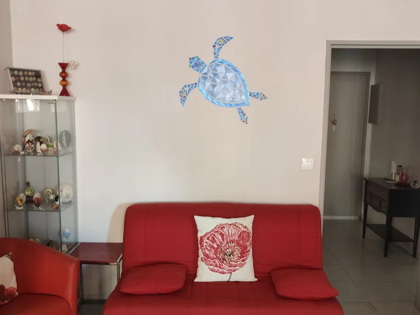 Tranh treo tường rùa biển hình học (Geometric Sea Turtle wall art) - Image 3