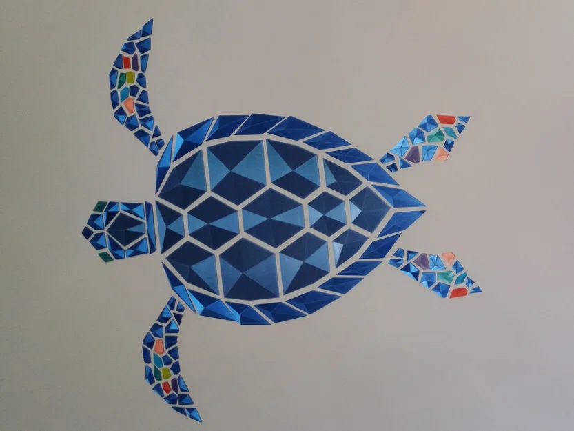 Tranh treo tường rùa biển hình học (Geometric Sea Turtle wall art) - Image 4