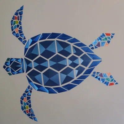 Tranh treo tường rùa biển hình học (Geometric Sea Turtle wall art)