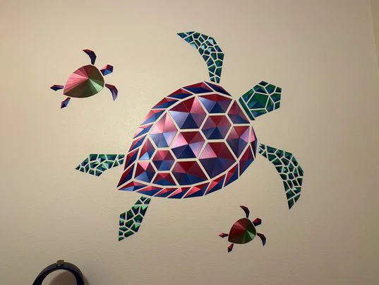 Tranh treo tường rùa biển hình học (Geometric Sea Turtle wall art) - Image 5