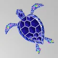 Tranh treo tường rùa biển hình học (Geometric Sea Turtle wall art) - Thumbnail 7