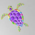Tranh treo tường rùa biển hình học (Geometric Sea Turtle wall art) - Thumbnail 8