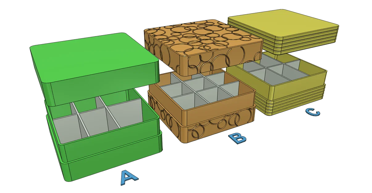 Hộp đựng trà (Tea Box Organizer) dễ in, không cần support - Image 3