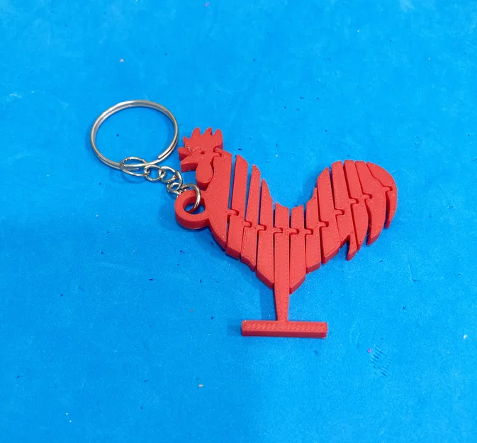 Móc khóa chú gà khớp nối 3D (Articulated Chicken) siêu đáng yêu - Image 1