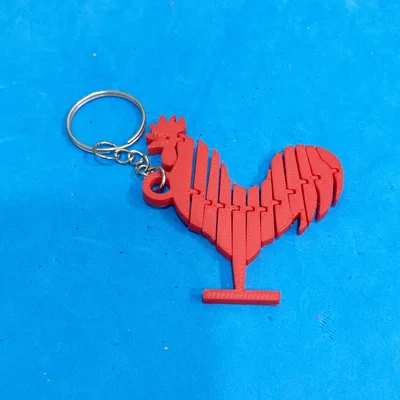 Móc khóa chú gà khớp nối 3D (Articulated Chicken) siêu đáng yêu