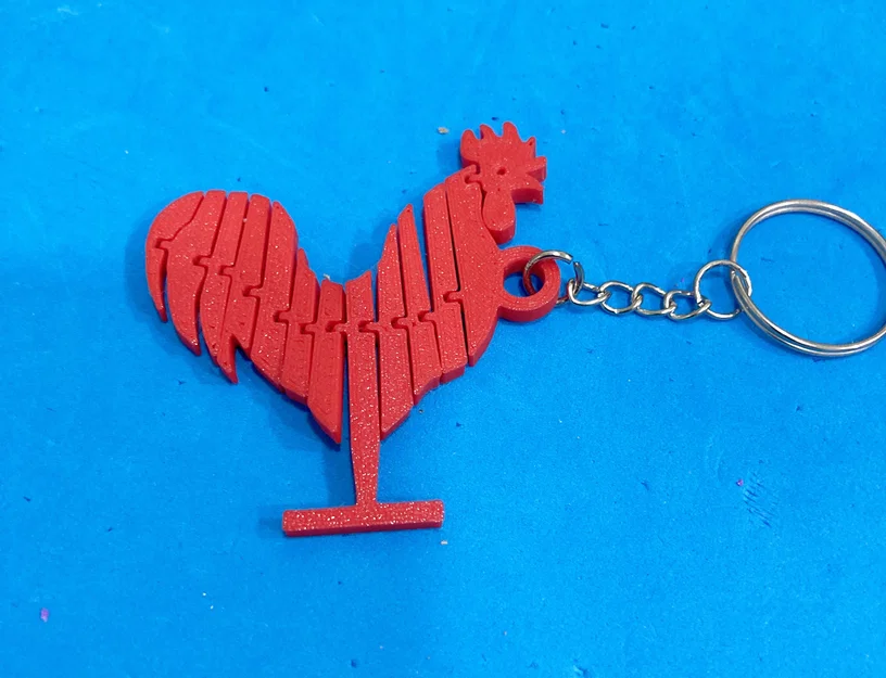 Móc khóa chú gà khớp nối 3D (Articulated Chicken) siêu đáng yêu - Image 2