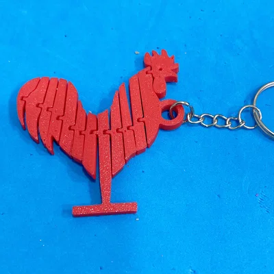 Móc khóa chú gà khớp nối 3D (Articulated Chicken) siêu đáng yêu