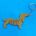 Móc khóa chú chó Dachshund khớp nối linh hoạt in 3D - Thumbnail 1