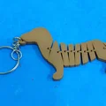Móc khóa chú chó Dachshund khớp nối linh hoạt in 3D - Thumbnail 2