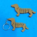 Móc khóa chú chó Dachshund khớp nối linh hoạt in 3D - Thumbnail 3