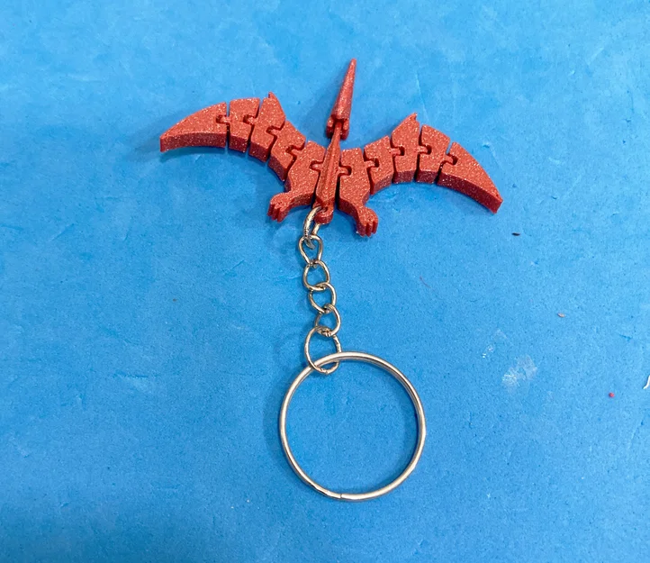 Móc khóa khủng long Pterodactyl in 3D với các khớp nối linh hoạt - Image 2
