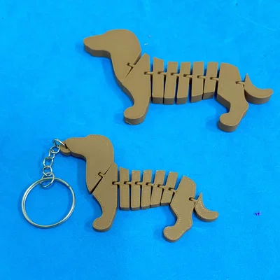 Mô hình chú chó Dachshund khớp nối in 3D linh hoạt