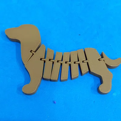 Mô hình chú chó Dachshund khớp nối in 3D linh hoạt