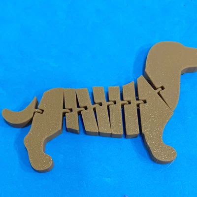 Mô hình chú chó Dachshund khớp nối in 3D linh hoạt