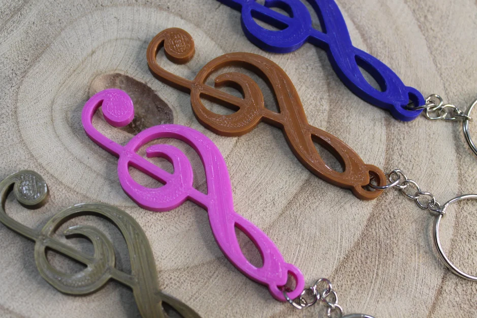 Móc khóa hình khóa Sol (Treble clef) in 3D độc đáo - Image 1