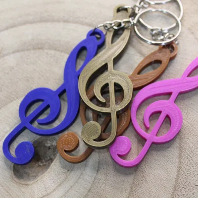 Móc khóa hình khóa Sol (Treble clef) in 3D độc đáo