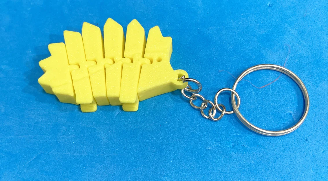 Móc khóa chú nhím 3D cử động linh hoạt (Articulated Hedgehog Keychain) - Image 1