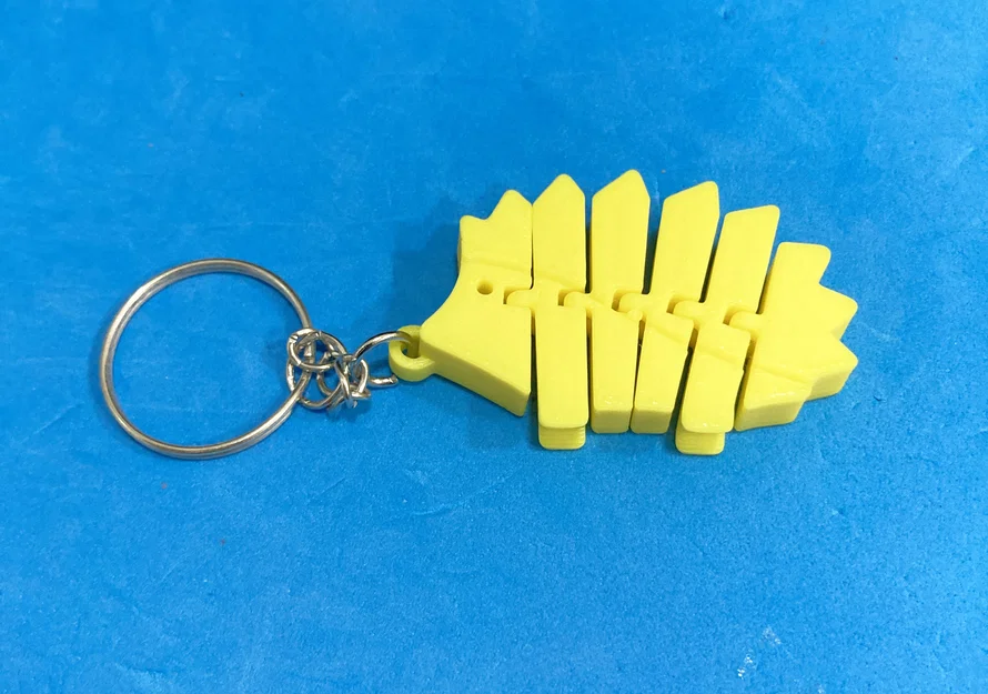 Móc khóa chú nhím 3D cử động linh hoạt (Articulated Hedgehog Keychain) - Image 2