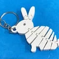 Móc khóa thỏ khớp nối linh hoạt in 3D siêu cute - Thumbnail 1