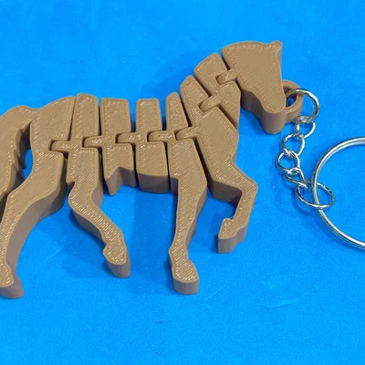 Móc khóa hình ngựa in 3D khớp nối linh hoạt độc đáo