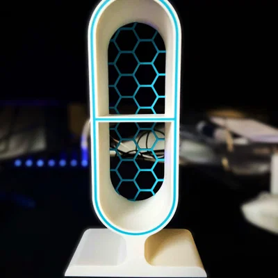 Giá đỡ tai nghe 3D có ngăn chứa đồ và họa tiết lục giác độc đáo