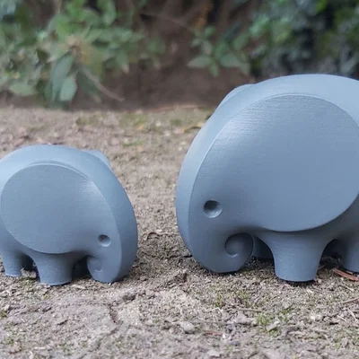 Mô hình chú voi châu Phi tối giản đáng yêu cho in 3D
