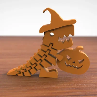 Flexi Dino Halloween Edition – Khủng long dẻo đội mũ phù thủy ôm bí ngô