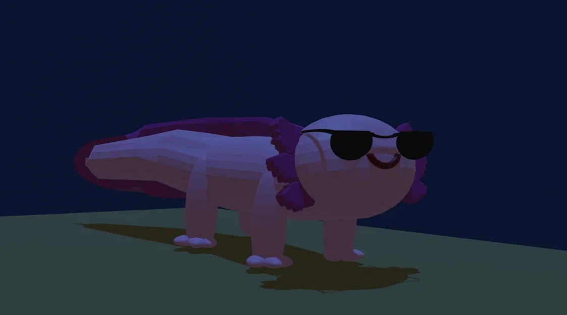 Mô hình Axolotl 3D phong cách low-poly siêu đáng yêu cho bàn làm việc - Image 1