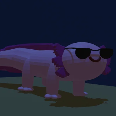 Mô hình Axolotl 3D phong cách low-poly siêu đáng yêu cho bàn làm việc