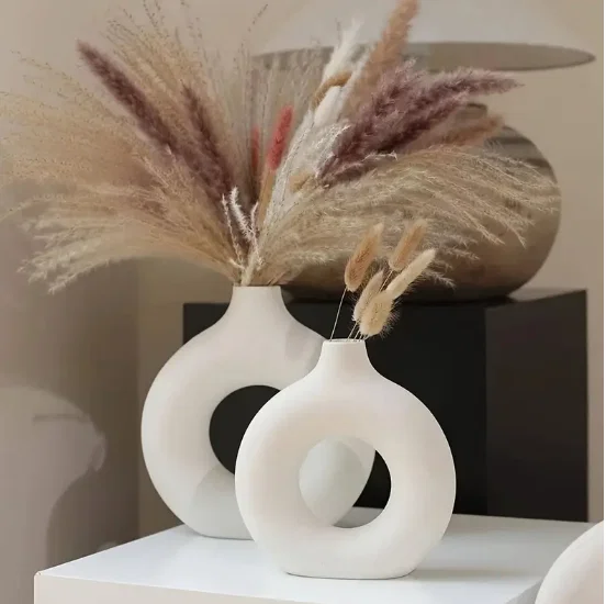 Mẫu bình hoa trang trí 3D hình chiếc bánh Donut hiện đại - Image 1
