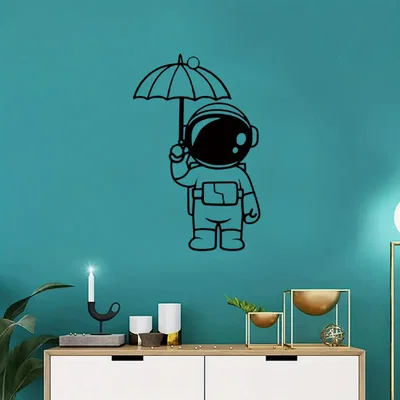 Mô hình trang trí tường Phi hành gia cầm dù in 3D đẹp mắt