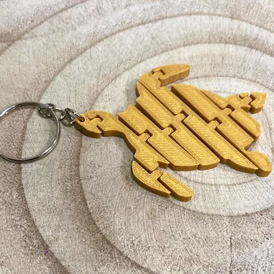Móc khóa rùa in 3D khớp nối linh hoạt (Articulated turtle keychain)