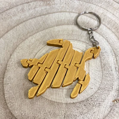 Móc khóa rùa in 3D khớp nối linh hoạt (Articulated turtle keychain)